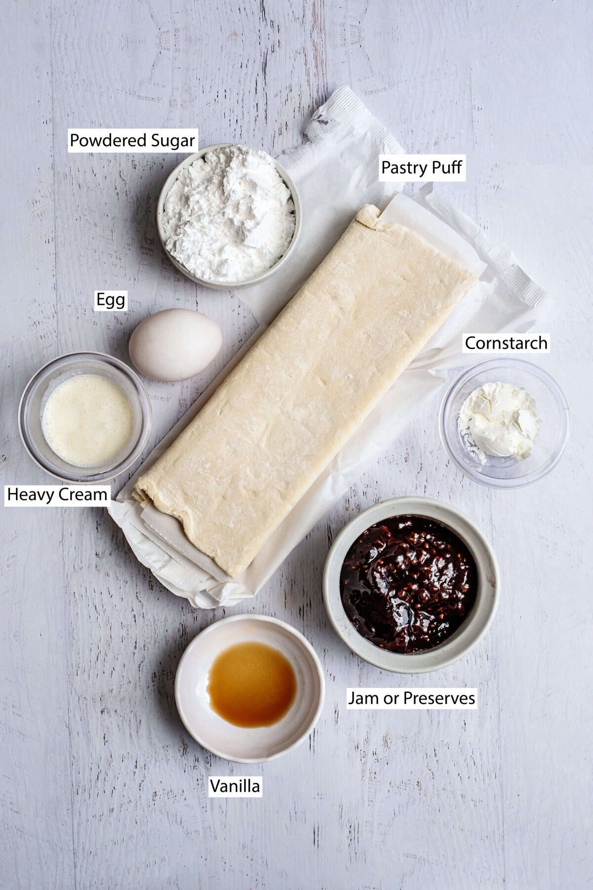 Ingredients for homemade toaster strudel