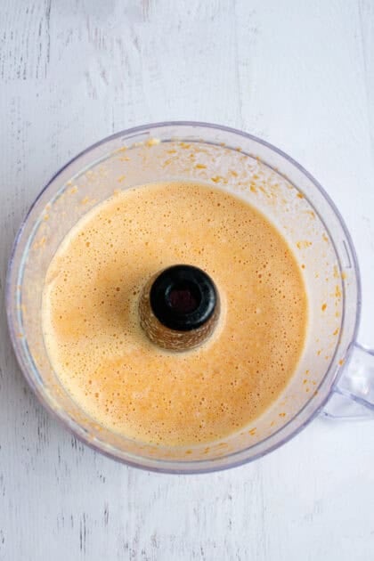 Blended veggies for the mac and cheese with veggies