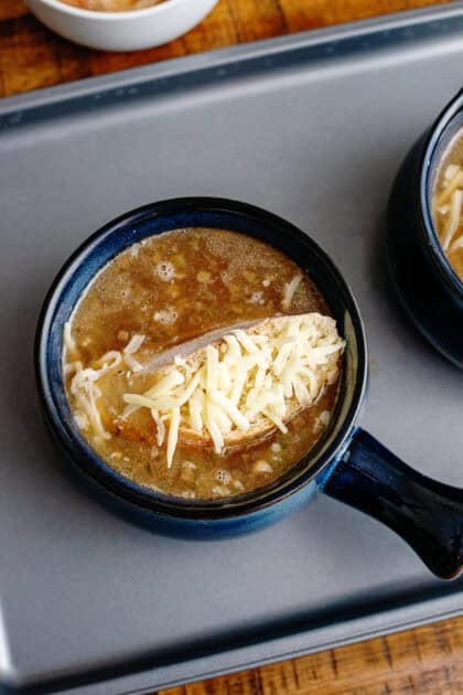 Adding a French Baguette to the French Onion Soup