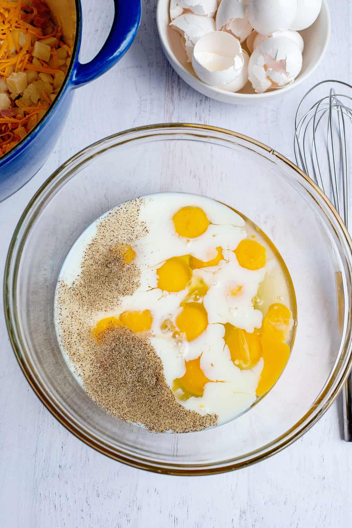 Eggs for Ham, Cheese, & Egg Casserole