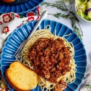 A plate of Crock Pot Spaghetti