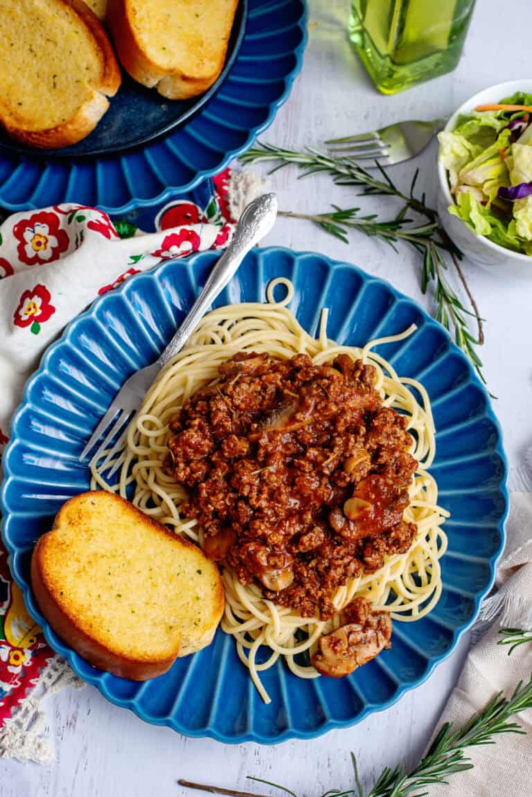 A plate of Crock Pot Spaghetti