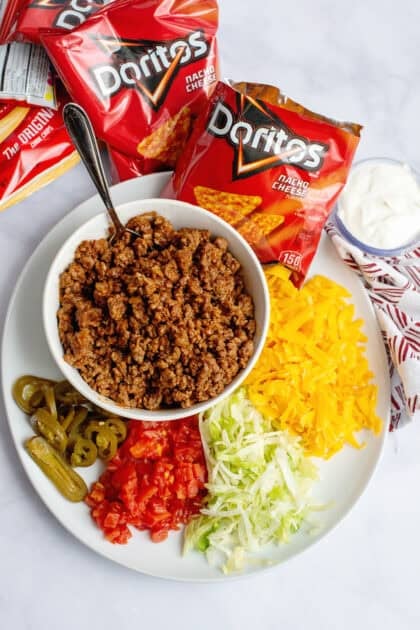 Fixings for the walking tacos