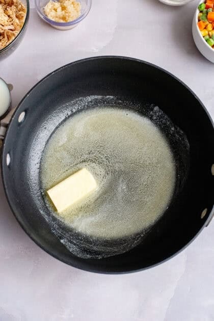 Melting butter in a skillet
