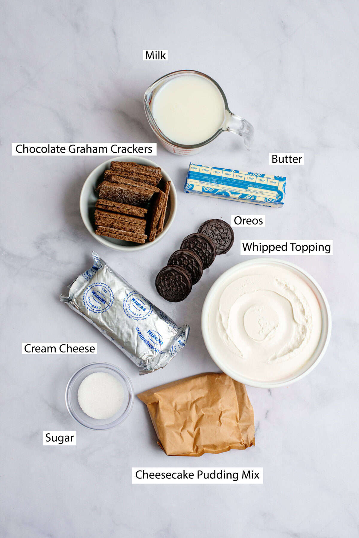 Oreo cheesecake pie ingredients