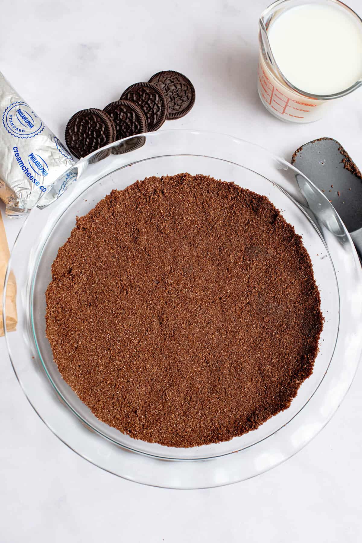 Baked chocolate graham cracker crust