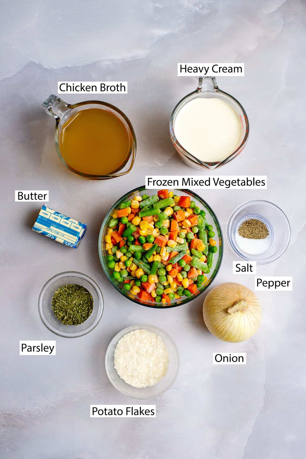 Ingredients for low carb vegetable soup