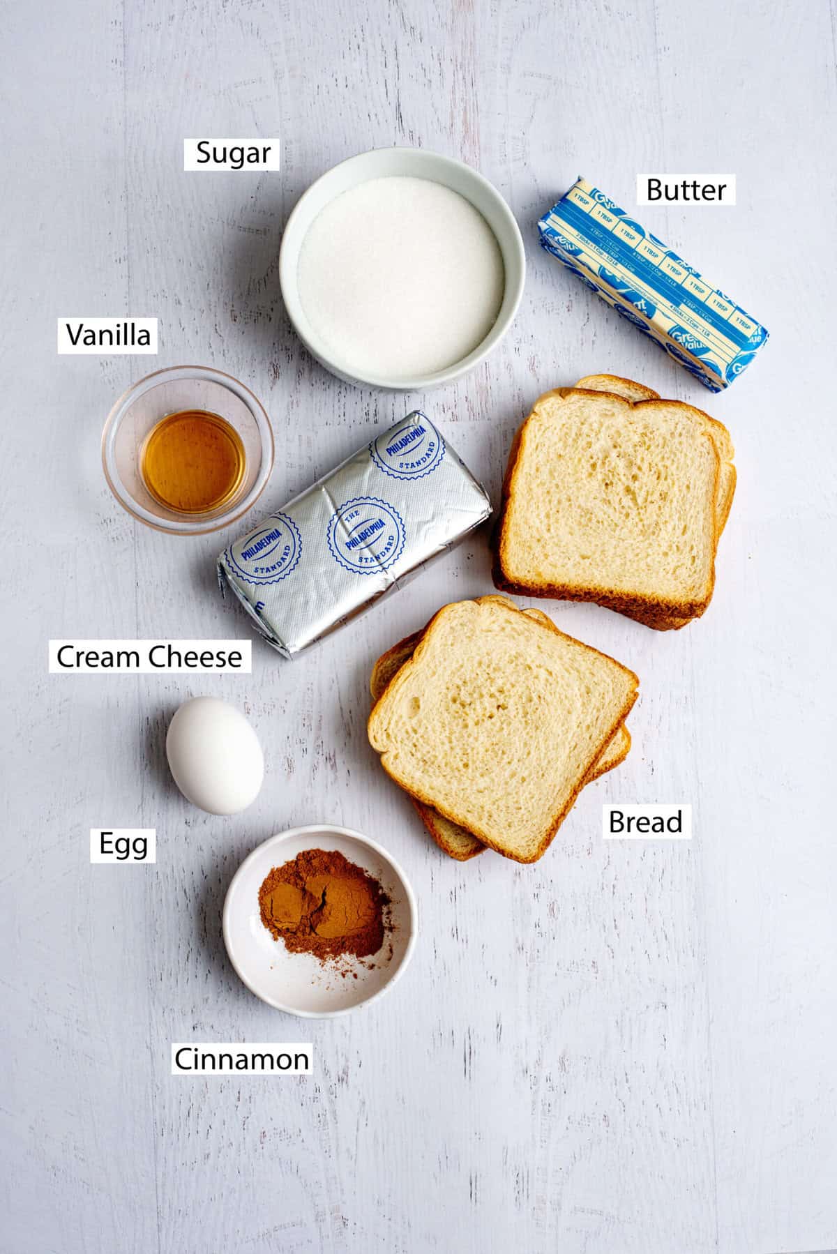 Ingredients for Stuffed French Toast Sticks