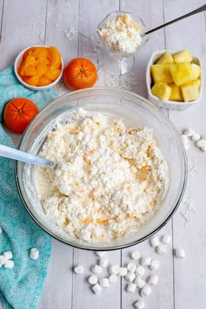 Chilled and ready to eat bowl of Frog Eye Salad