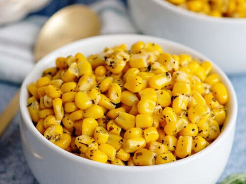 A small bowl of Basil Corn
