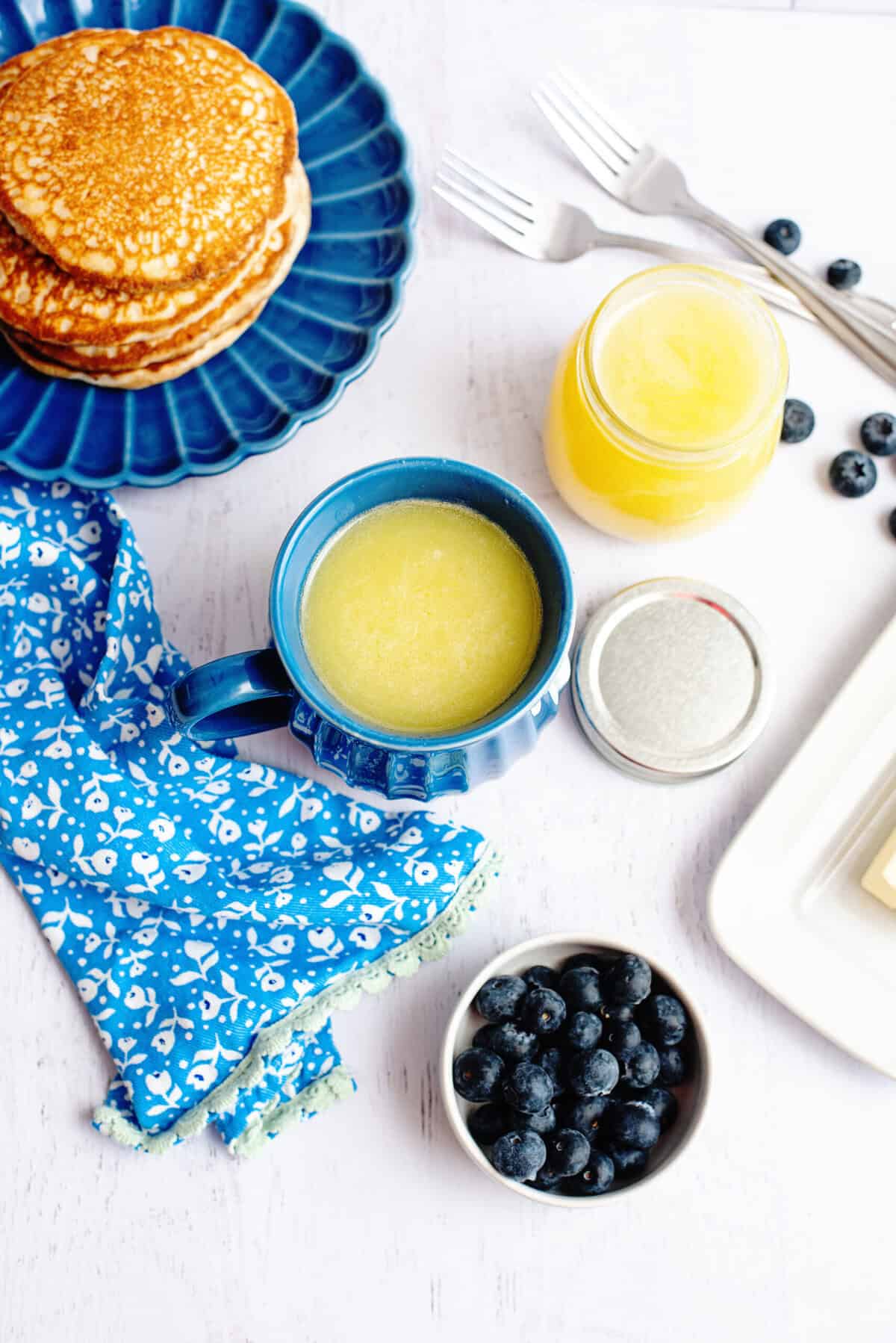 A cup of homemade buttermilk syrup