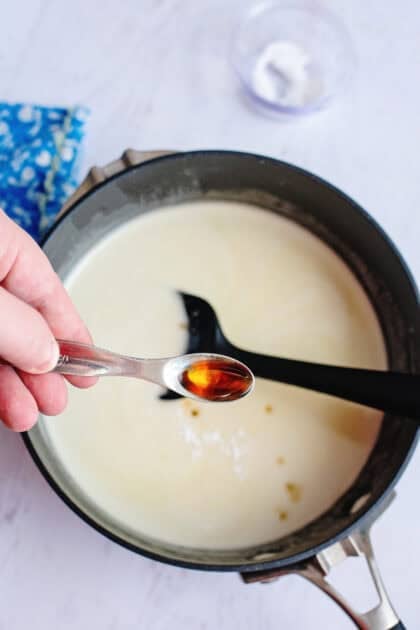 Adding vanilla to finished homemade buttermilk syrup