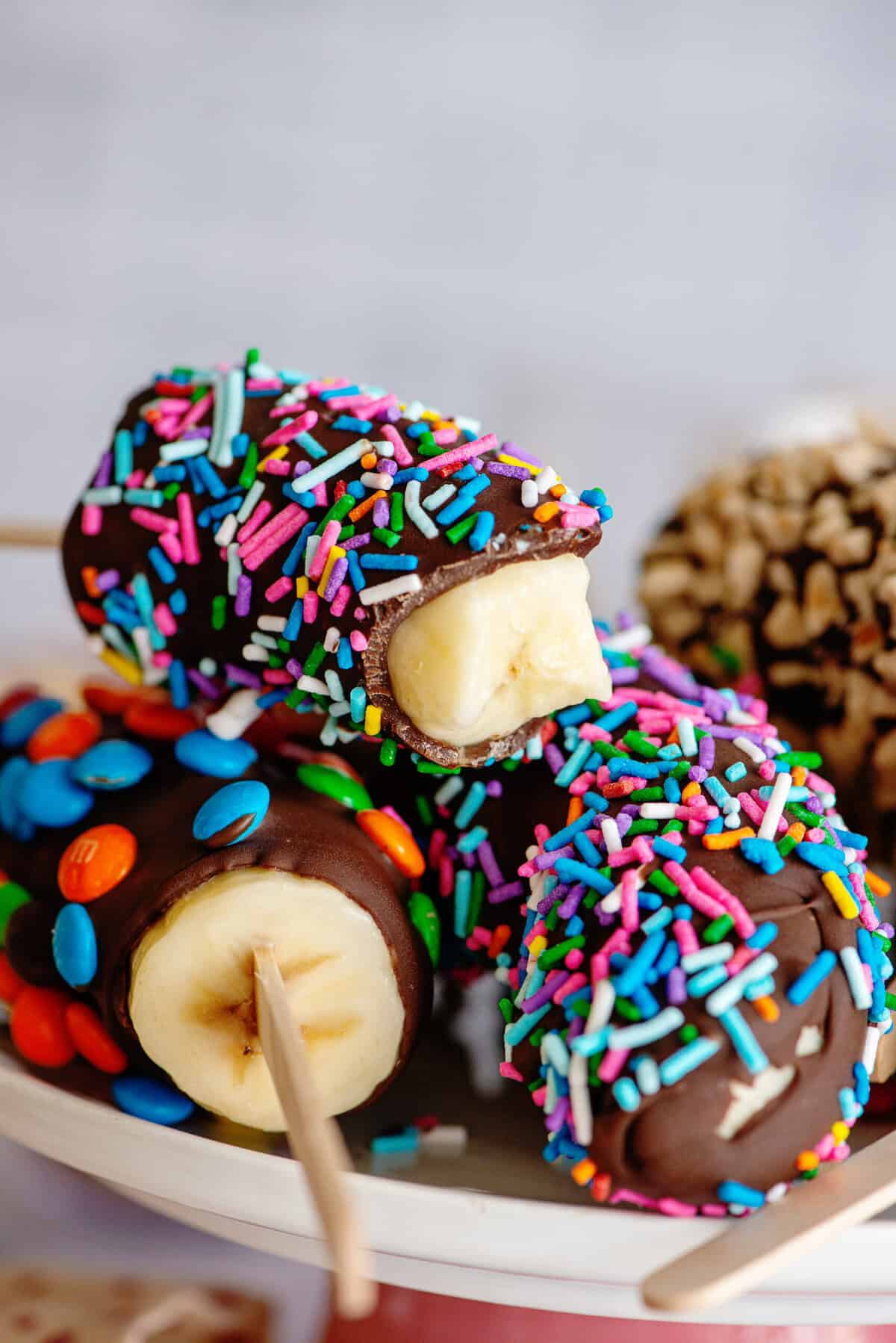 chocolate covered banana side view