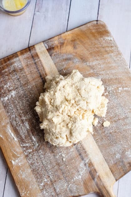 A ball of cathead biscuit mix
