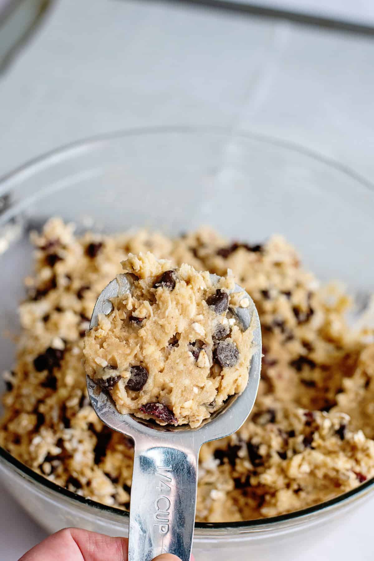 Loaded chocolate chip oatmeal cookie dough