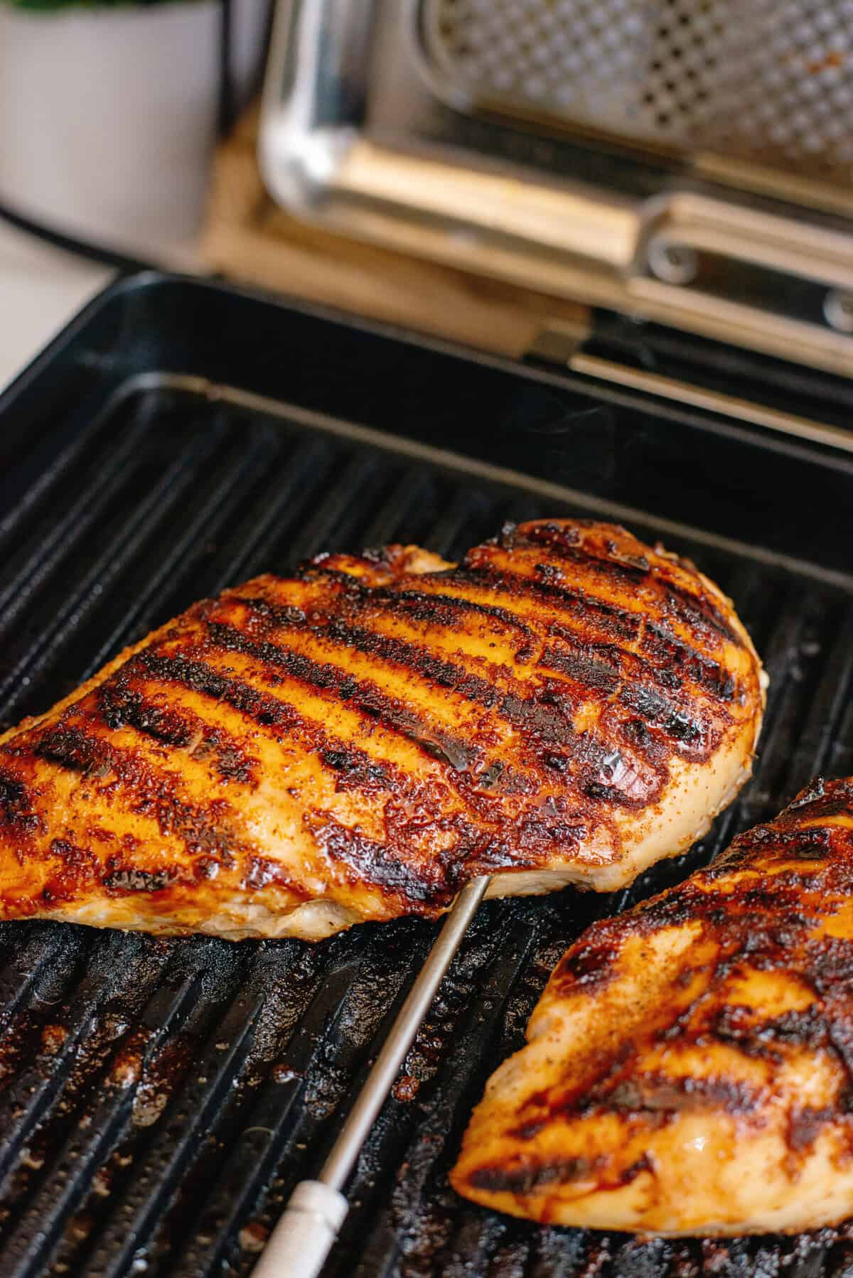 Nicely grilled sweet tea brine chicken